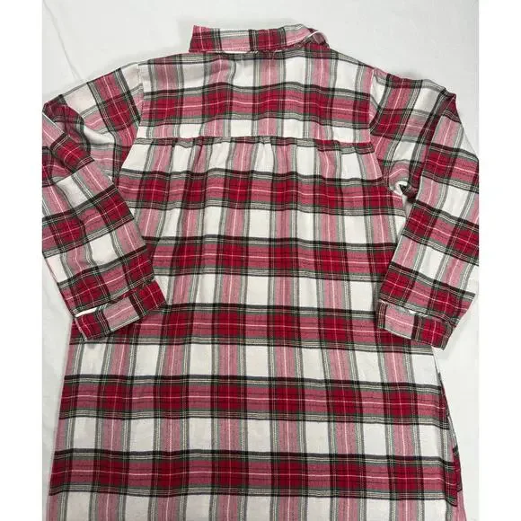 Pottery Barn Kids Holiday Stewart Plaid Flannel Nightgown Kids SIZE 10 - Picture 6 of 11